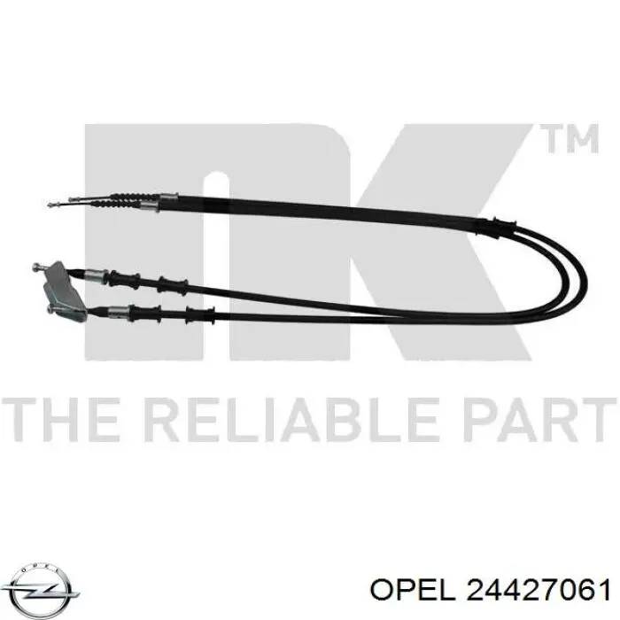 24427061 Opel cable de freno de mano trasero derecho/izquierdo