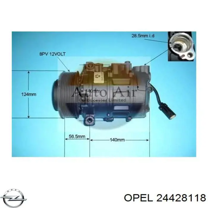 24428118 Opel compresor de aire acondicionado