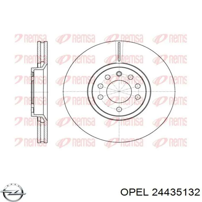 Disco de freno delantero Opel 24435132