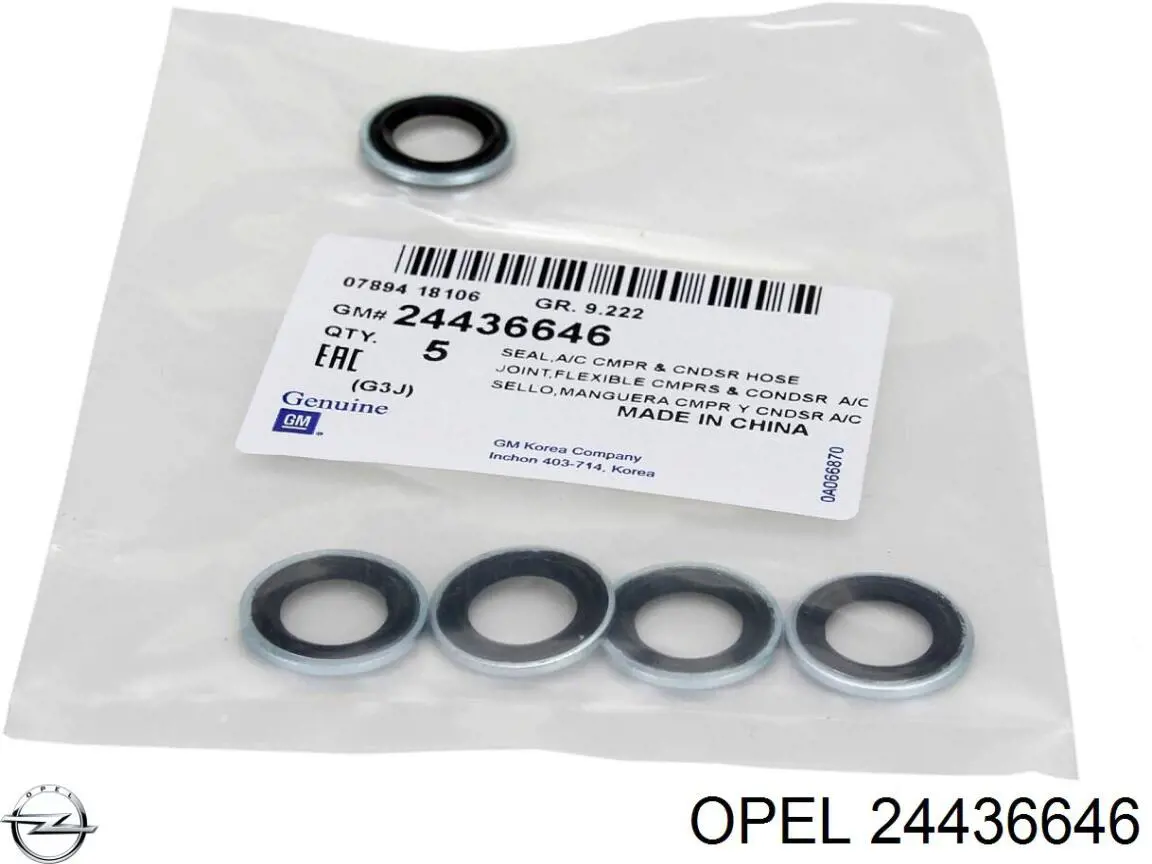 24436646 Opel anillo de sellado de la manguera de retorno del compresor