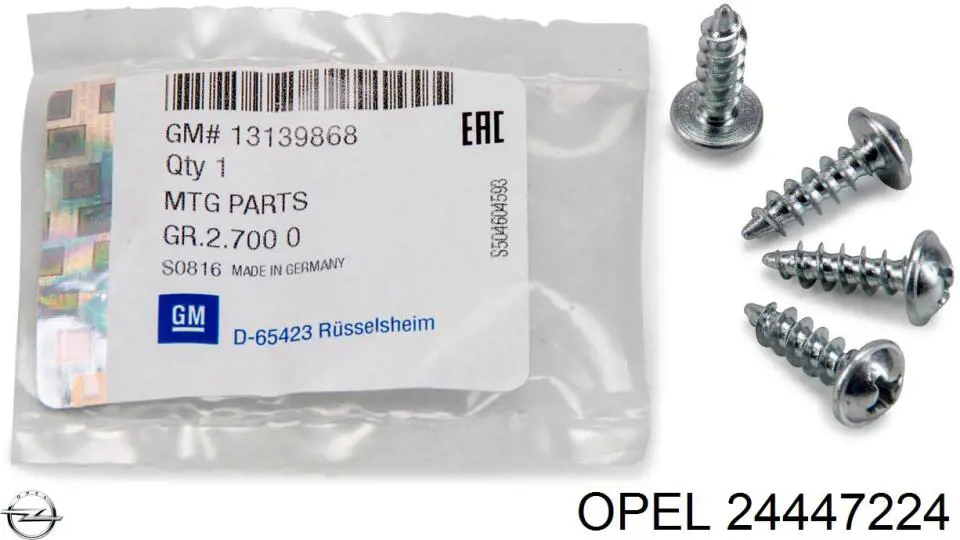 Perno de la polea del cigüeñal 0614932 Opel