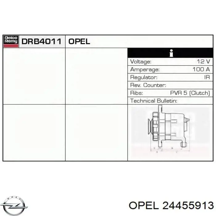 24455913 Opel alternador