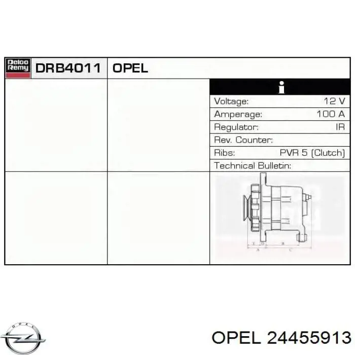 93184052 Opel alternador