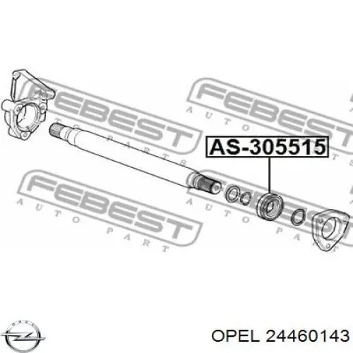 24460143 Opel rodamiento exterior del eje delantero