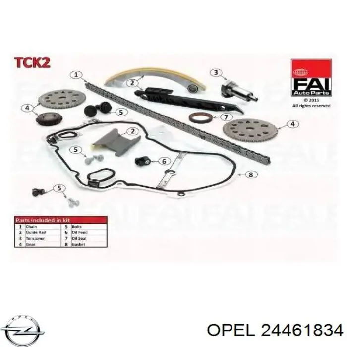Cadena de distribución Opel 24461834 precio, desde 102,62 EUR