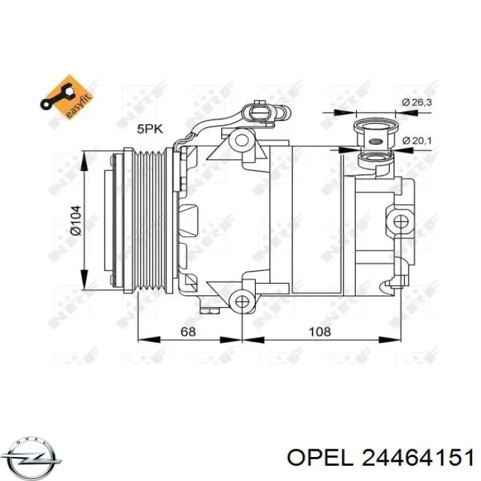 Comprar 24464151 Opel Compresor de aire acondicionado coche