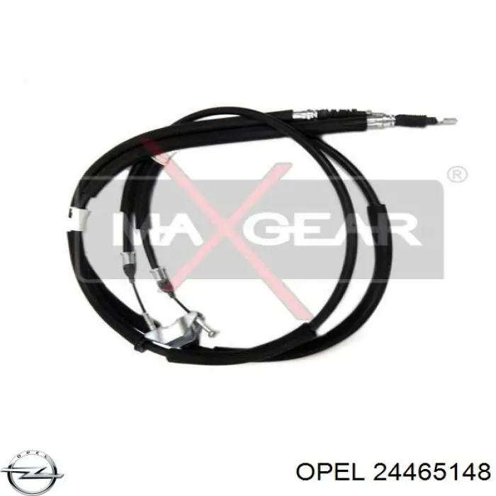 24465148 Opel cable de freno de mano trasero derecho/izquierdo