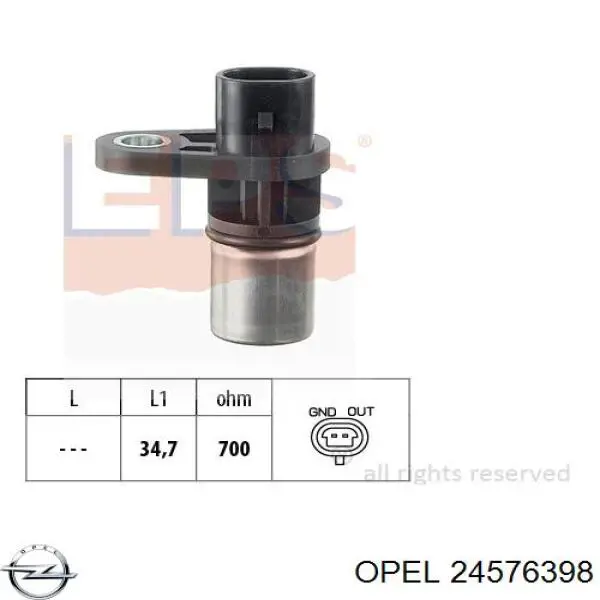 24576398 Opel sensor de cigüeñal