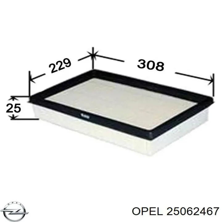 Filtro de aire 25062467 Opel