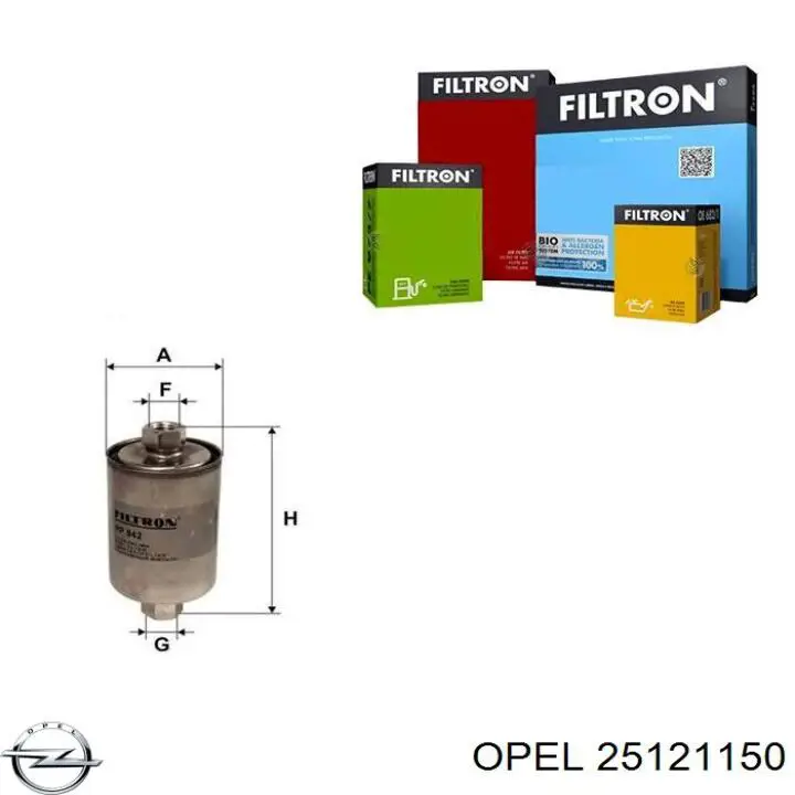25121150 Opel filtro de combustible