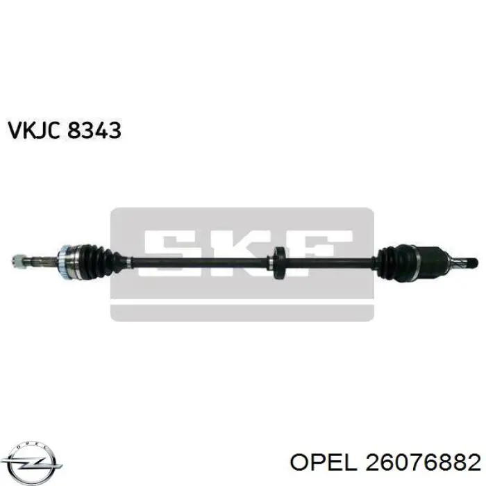 26076882 Opel árbol de transmisión delantero derecho