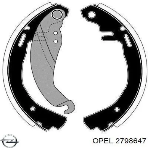 2798647 Opel zapatas de frenos de tambor traseras