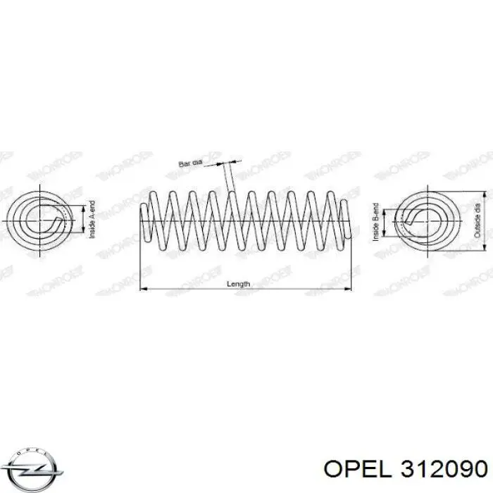 312090 Opel muelle de suspensión eje delantero