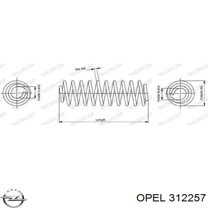 312257 Opel muelle de suspensión eje delantero