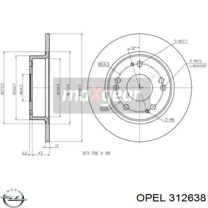 Muelle delantero Opel 312638 precio, desde 53,63 EUR