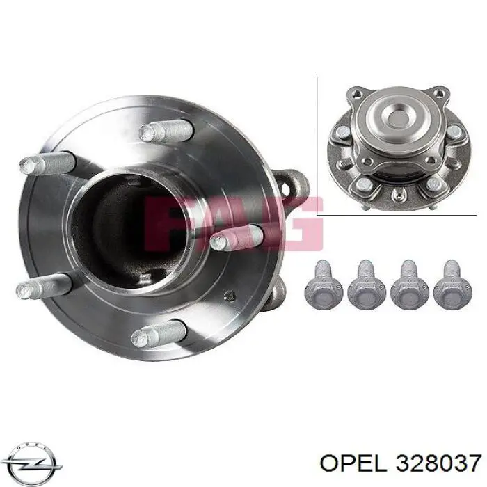 328037 Opel cubo de rueda trasero
