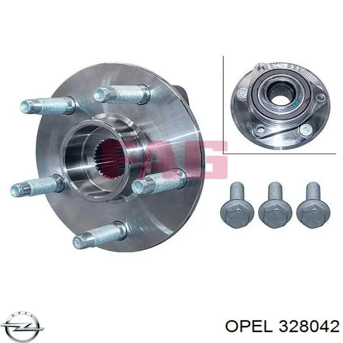 328042 Opel cubo de rueda delantero