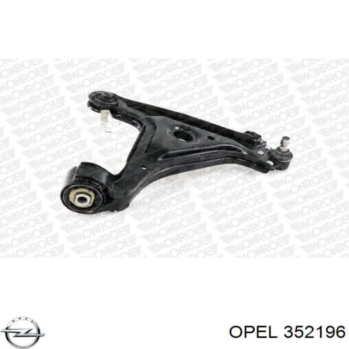 352196 Opel barra oscilante, suspensión de ruedas delantera, inferior derecha