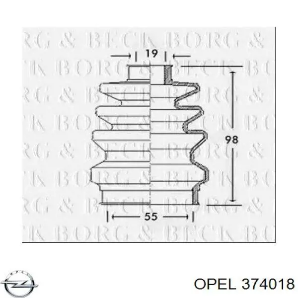 374018 Opel fuelle, árbol de transmisión delantero interior