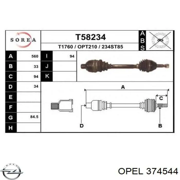 374544 Opel Semieje delantero derecho