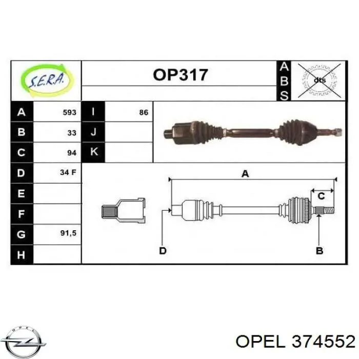 374552 Opel Semieje delantero derecho