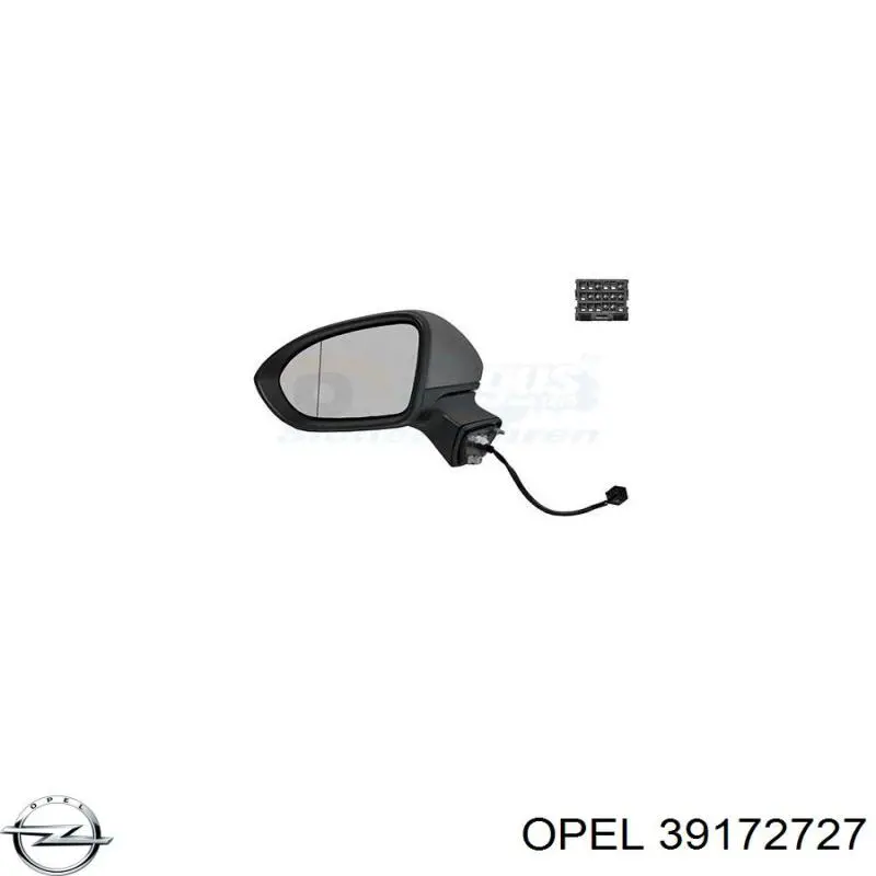 Cristal de espejo retrovisor exterior izquierdo 13396526 Opel