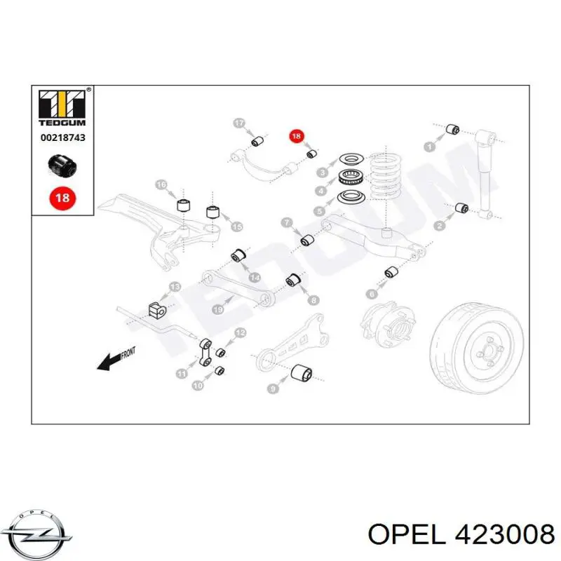 Brazo superior de suspensión trasera izquierdo/derecho Opel 423008 precio, desde 41,06 EUR