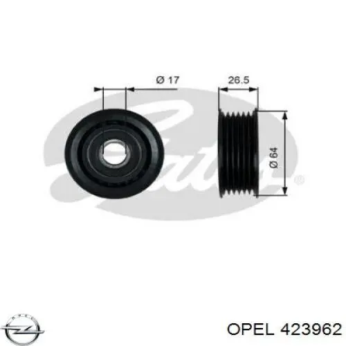 423962 Opel Tuerca del vástago del amortiguador delantero