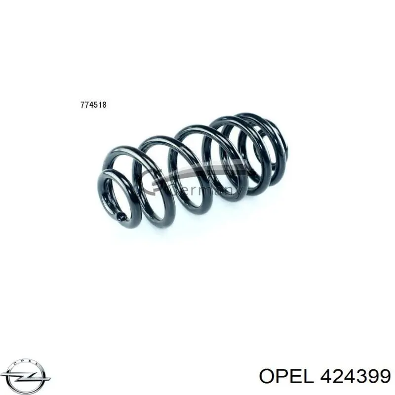 Muelle de suspensión eje trasero para Opel Astra 