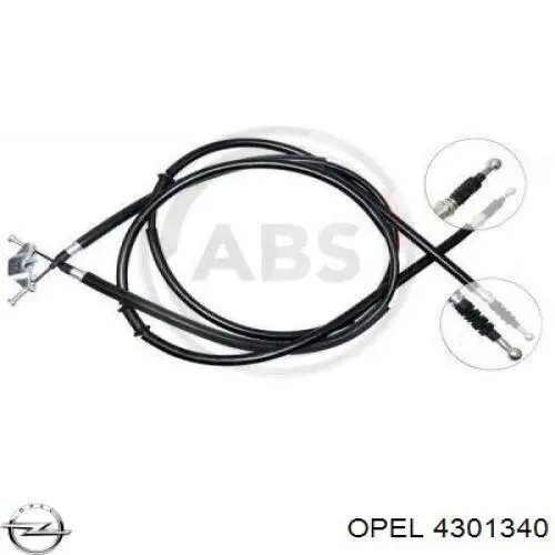 4301340 Opel cable de freno de mano trasero derecho/izquierdo