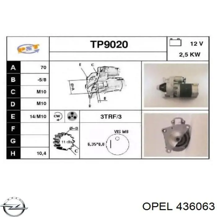 436063 Opel amortiguador trasero