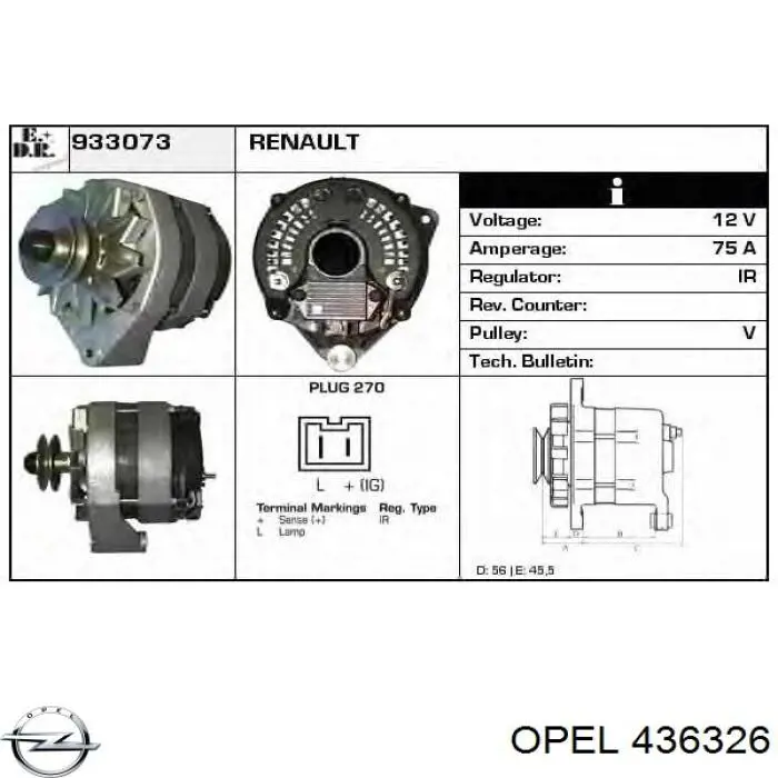 Amortiguador trasero Opel 436326 precio, desde 32,68 EUR