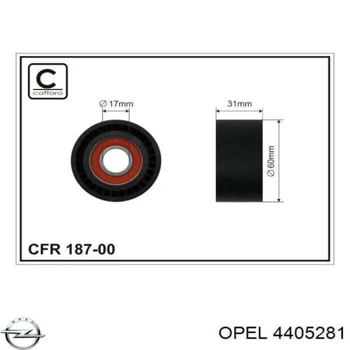 4405281 Opel tensor de correa, correa poli v