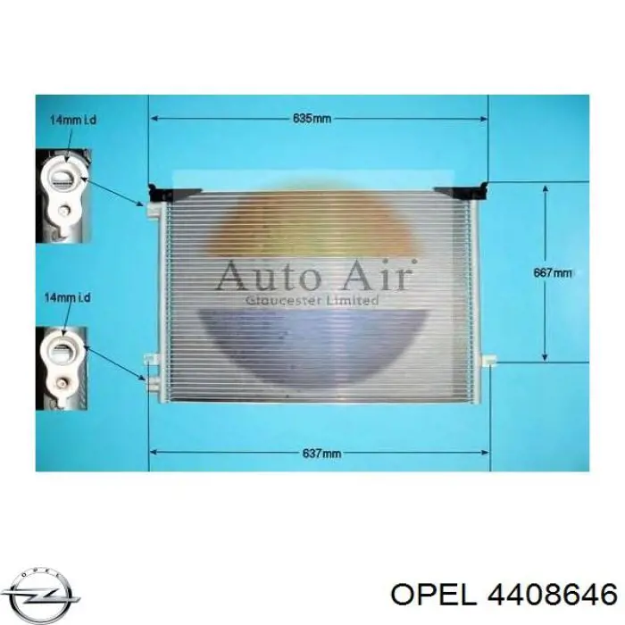 4408646 Opel condensador aire acondicionado