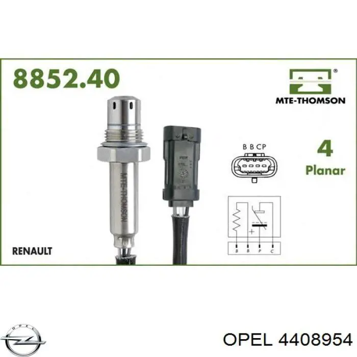 4408954 Opel sonda lambda sensor de oxigeno para catalizador