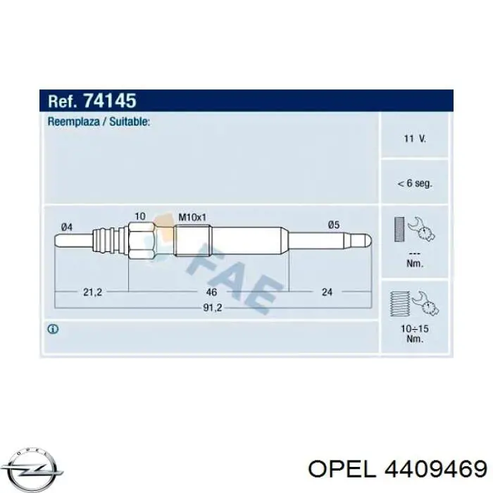 Bujía de incandescencia Nissan Tiida C11X
