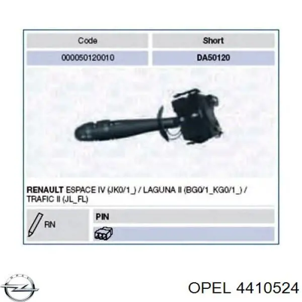 Mando de luces izquierdo Opel 4410524