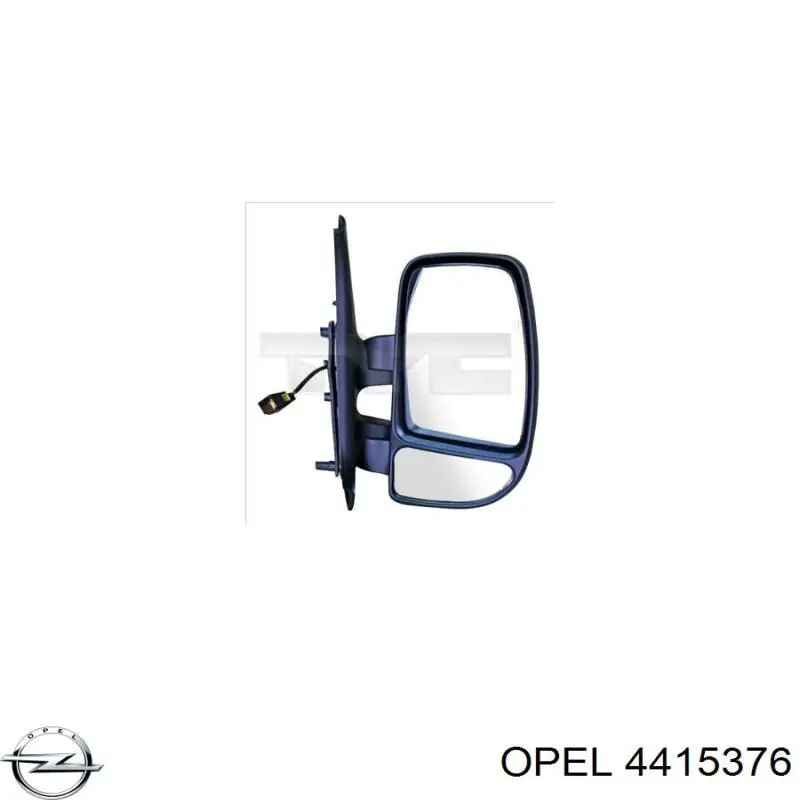 4415376 Opel cristal de espejo retrovisor exterior derecho