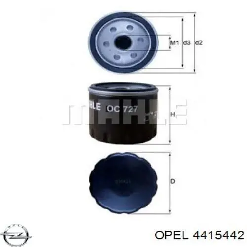 4415442 Opel filtro de aceite