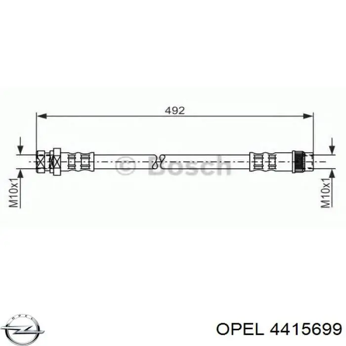 4415699 Opel tubo flexible de frenos trasero derecho