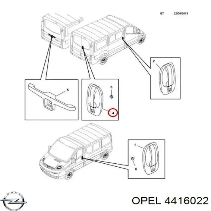 Comprar 4416022 Opel Manija exterior izquierda de puerta corrediza