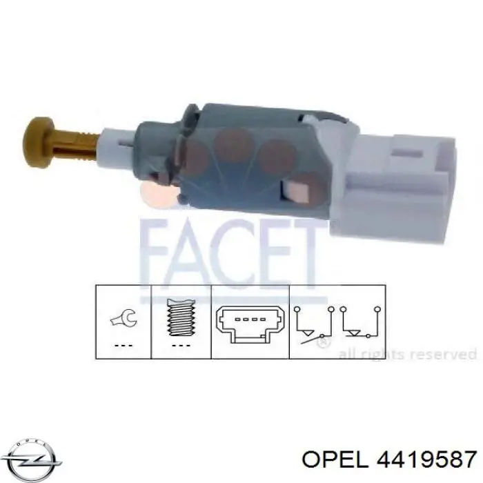 4419587 Opel interruptor luz de freno