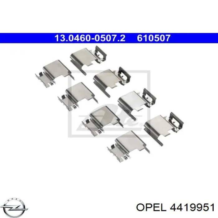 4419951 Opel conjunto de muelles almohadilla discos traseros