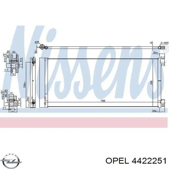 4422251 Opel condensador aire acondicionado