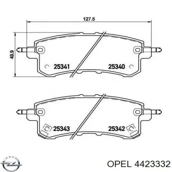 4423332 Opel pastillas de freno delanteras