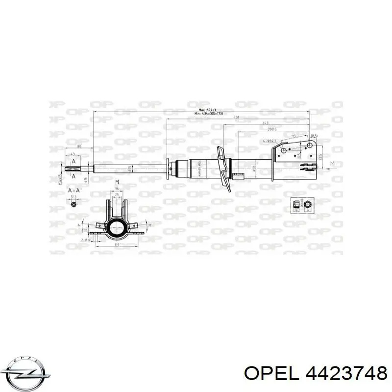 4423748 Opel amortiguador delantero