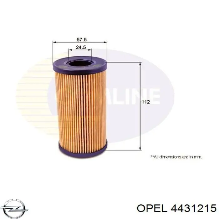Filtro de aceite 4431215 Opel