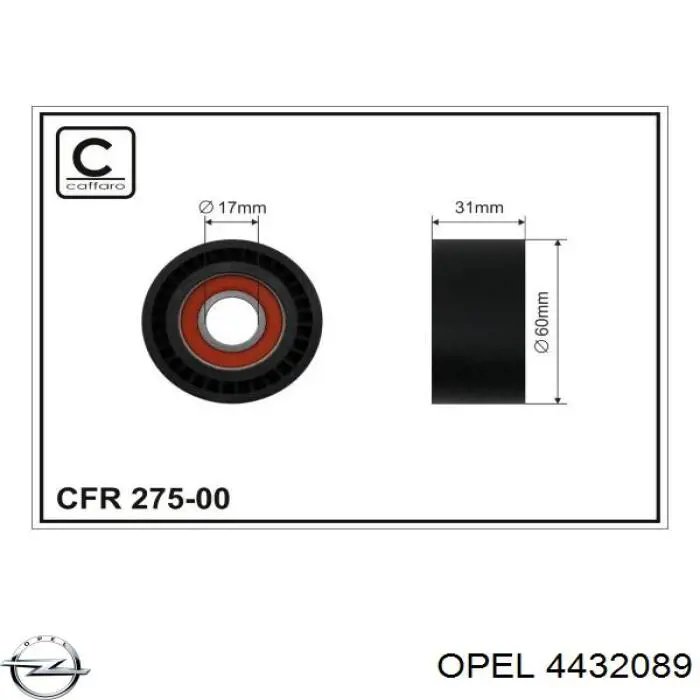 4432089 Opel tensor de correa poli v