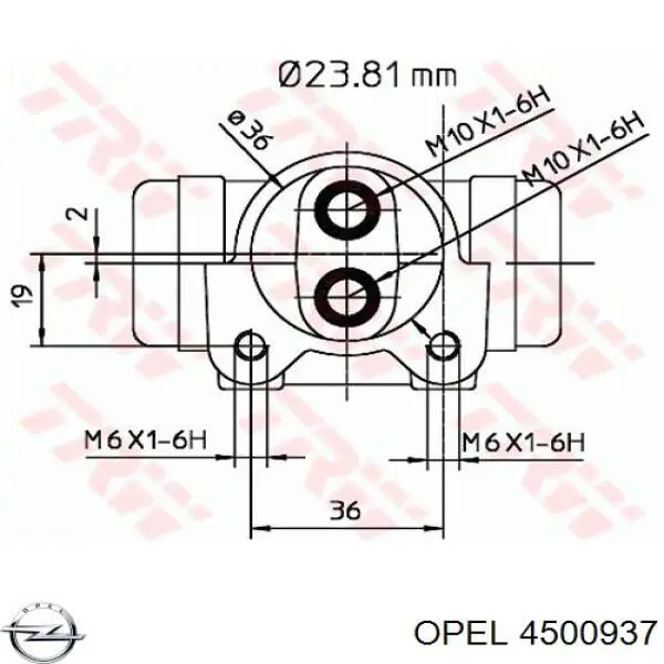 Cilindro de freno de rueda trasera Opel 4500937 precio, desde 16,34 EUR