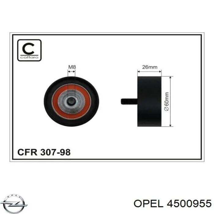 4500955 Opel polea tensora correa poli v